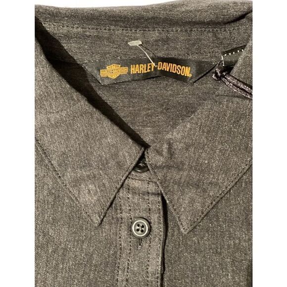 Harley-Davidson Womens Stud Chain Long Sleeve Logo Work Shirt XL 96166-20VW (A4) - Picture 6 of 11